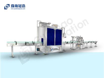 自動16頭醫(yī)用鹽水防腐灌裝、旋蓋生產(chǎn)線